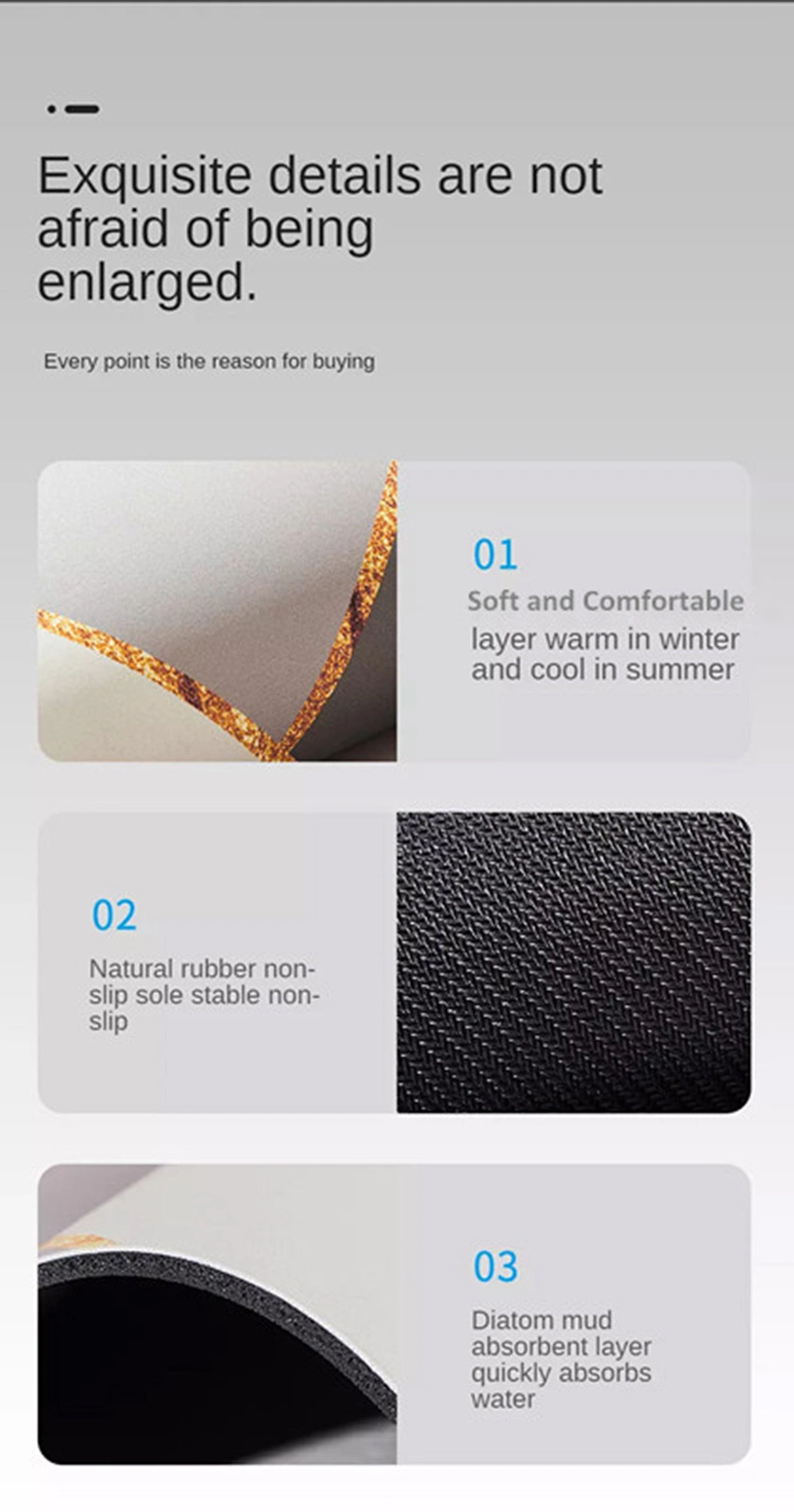 Innovative Quickly Drying Anti Slip Bathroom Area Rug Floor Mat Soft Diatomite Absorbent Shower Sink Bathtub Bath Mat