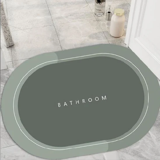 Inovador de secagem rápida anti deslizamento área do banheiro tapete macio diatomite absorvente chuveiro pia banheira tapete banho